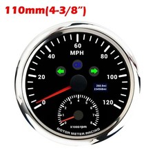 W Pro 110mm Gps Speedometer Tachometer 120 Mph Turn Signal High Beam Waterproof