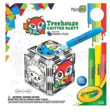 Magna-Tiles Paint On with Createon Crayola Treehouse Critter Party 10 Piece Kit