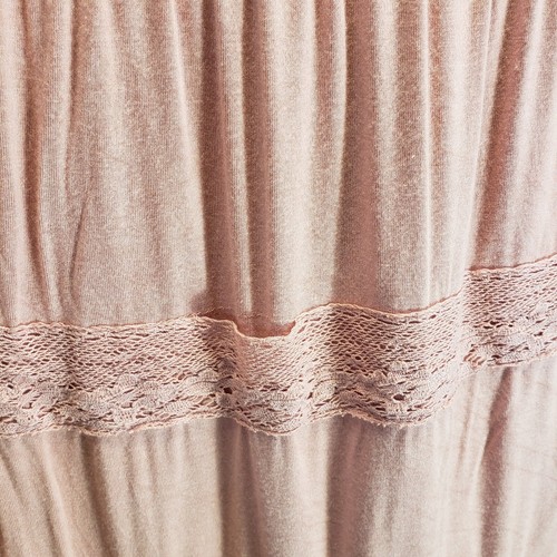 Knox Rose Damen klein rosa ärmellos abgestuftes Kleid gehäkelt Borte V-Ausschnitt Boho - Bild 6 von 7
