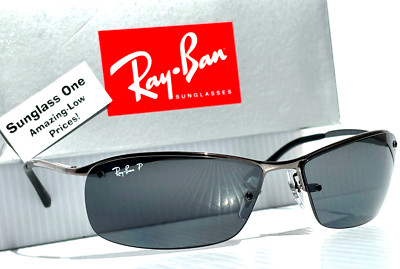 NEW Ray Ban Gunmetal POLARIZED Grey Mirror Gradient Lens Sunglass RB3183 004/82