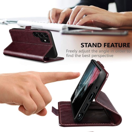 For Samsung Galaxy S22+/S22 Ultra PU Leather Wallet Case Cover Screen Protector - Picture 27 of 29