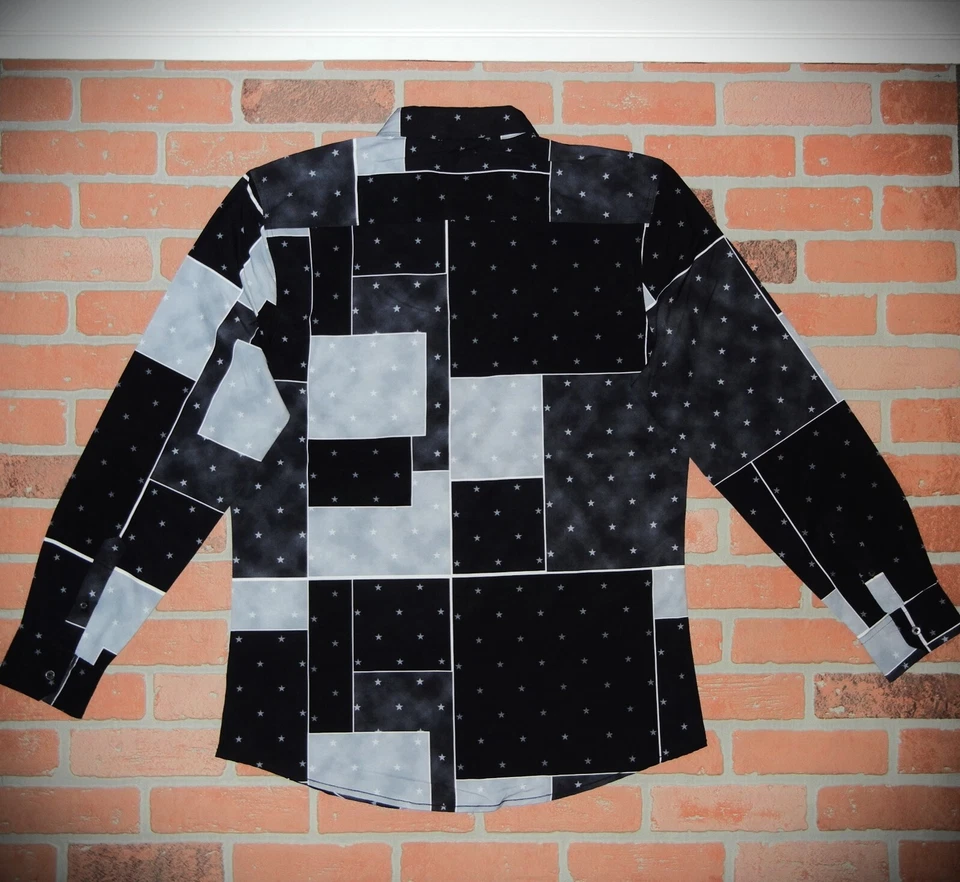 Camisa de Vestir FRESCA Gris Estampado CAJA Abotonada $OLD OUT SEXY Gris TALLA XL Limpia Foto 4 de 4