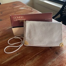 Vintage 1970 80 Glomesh Bag Slouch White Chain In Box Original Mirror Australian