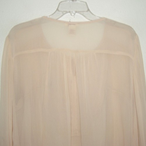 Sundance Womens Beaded Embroidered Long Sleeve Chiffon Tunic Blouse Size L - Picture 9 of 10