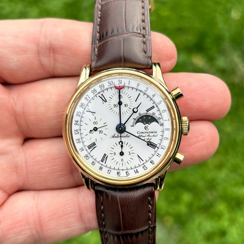 Chronoswiss Lunar Ref: 77990 Chronograph Moon phase Automatic Wristwatch Man´s - Picture 2 of 10