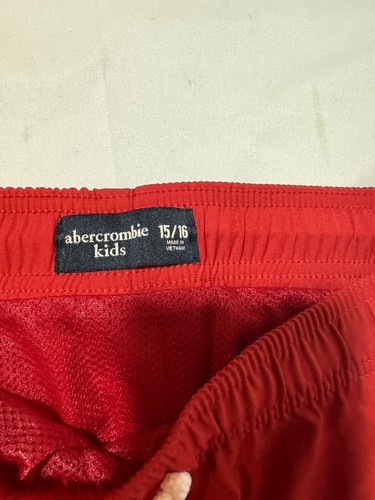 Abercrombie Kids Boys Red Drawstring Built In Mesh Brief Swim Trunks 15/16 - Picture 6 of 6