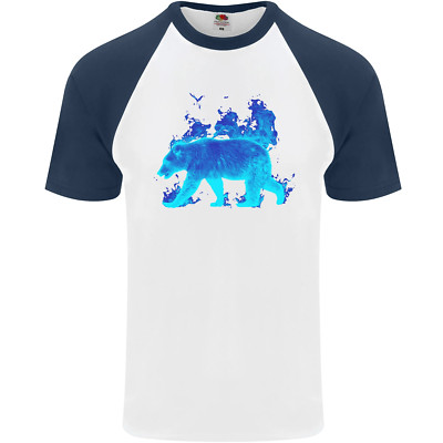 A Blue Flame Grizzly Bear Herren S/S Baseball T-Shirt