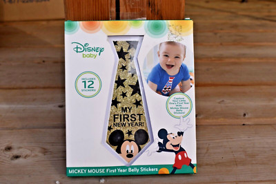 Disney Baby Mickey Mouse First Year Belly Stickers 12 Open Box NIP Complete (B18