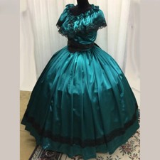 Historical 1860s Victorian Civil War Green Dress Set Gothic Civil War Princess