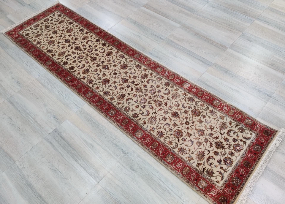 Alfombras de corredor de lana anudadas a mano orientales de 3 x 10 pies beige 80x200 80x300 cm Foto 3 de 4