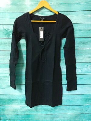 MOTEL DELRAY BODYCON DRESS IN LYCRA BLACK SIZE