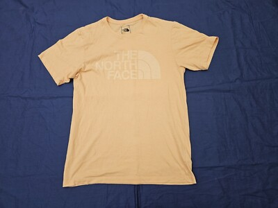 #ad The North Face Mens Basic T Shirt Beige Crew Neck Short Sleeve Logo Medium $7.00