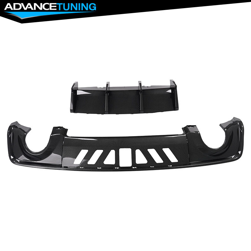 For 20-23 Dodge Charger Widebody IKON V3 Carbon Style Rear Diffuser Shark Fin PP