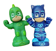 Lot 2 PJ Masks 5" Water Squirters Bath Pool Toy Action Figures Catboy and Gekko