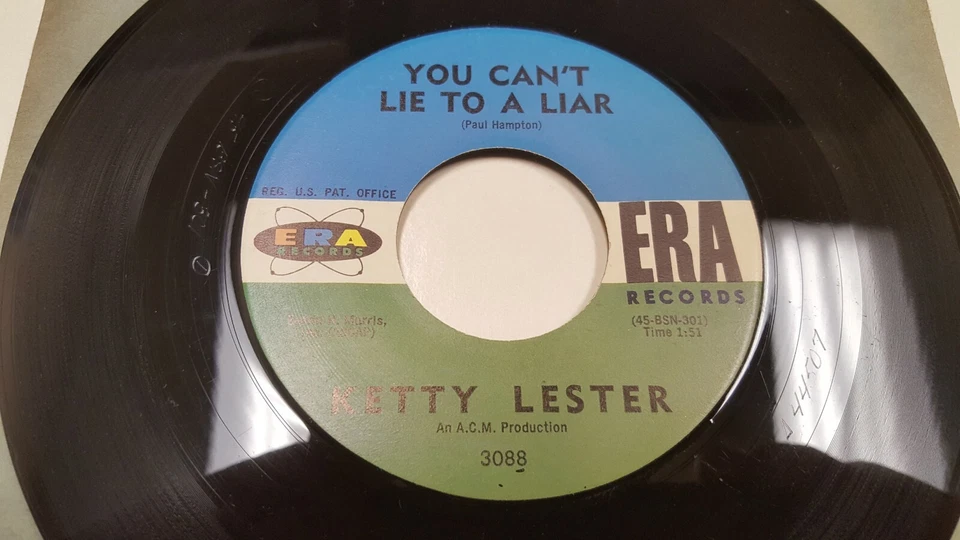 KETTY LESTER You Can't Lie To A Liar/River Of Salt 1962 45 ERA 3088 Popcorn Soul Foto 2 de 2