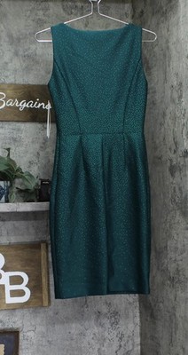 Calvin Klein Women's Boat-Neck Embellished Sheath Dress - Deep Emerald - Size 2