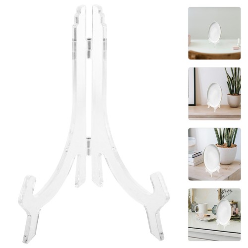 8 pcs Plate Stands for Kitchen Shelf: Clear Plate Holders Stand - - Picture 3 of 12