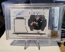 2021 National Treasures Derek Carr Colossal Signatures Jsy  29/49 BGS 9 Auto 10 