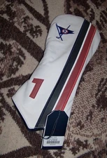 NEW LINKS AND KINGS Leather Driver Head Cover OCEAN REEF CLUB White Red Black