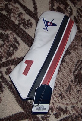 NEW LINKS AND KINGS Leather Driver Head Cover OCEAN REEF CLUB White Red Black