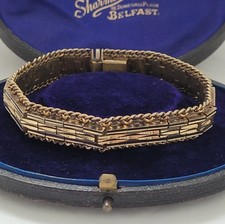 1970s MTL Signed Gold Plated Etched Design Articulated Bracelet