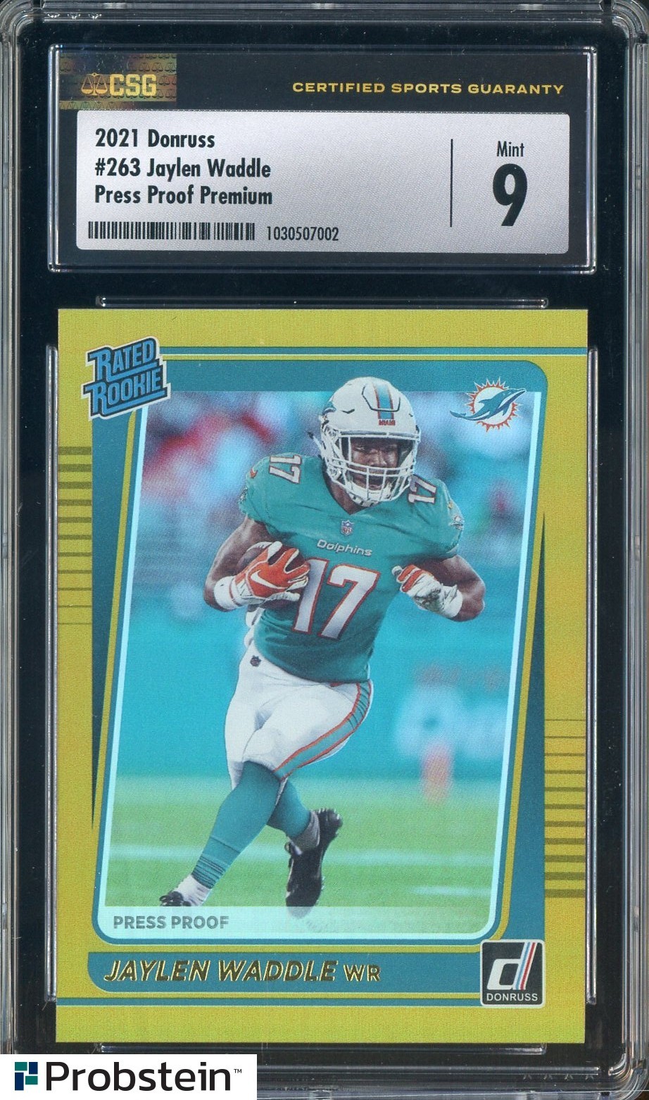 2021 Panini Donruss Football Press Proof Premium #263 Jaylen Waddle Miami Dolphi