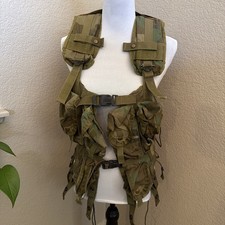 US Military Tactical Load Bearing Vest Woodland Camo