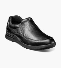 Men's Nunn Bush Cam Moc Toe Slip On Memory Foam Black Tumb Casual Shoe 84696 007