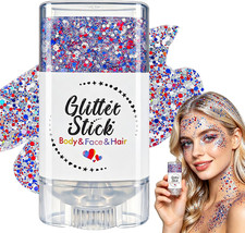 4Th of July Body Glitter Stick, Patriotic Red White and Blue Face Hair Body, Pat