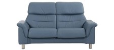 Stressless Como Paloma Sparrow Blue Leather 2 Seater High Back Sofa RRP £2769
