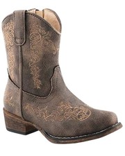 Roper Toddler-Girls' ' Riley Scroll Western Boot Snip Toe -