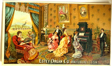 c1880s Antique Trade Card Estey Organ Co, Brattleboro, VT 5 1/2" by 3 1/4" A2