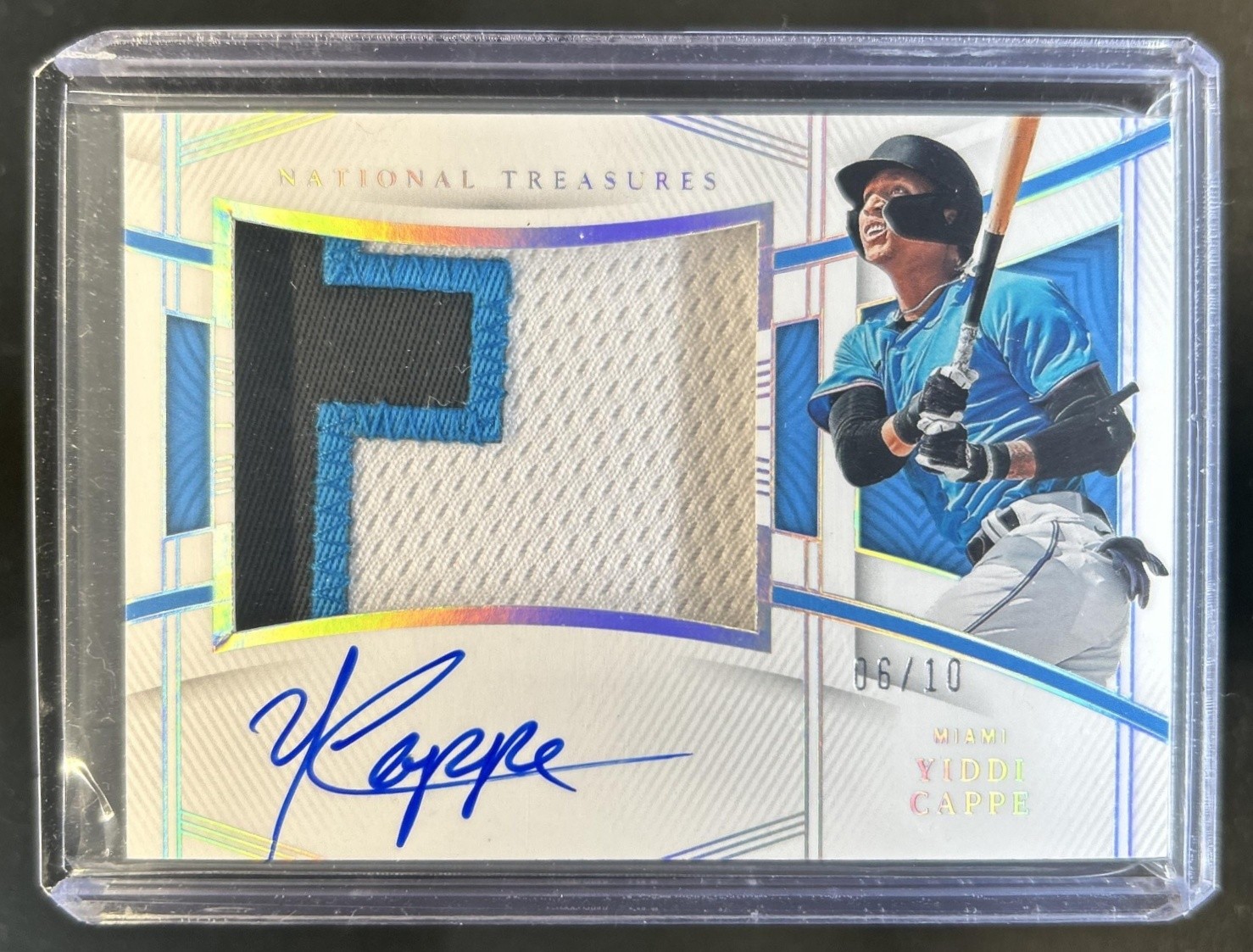 2024 National Treasures Yiddi Cappe 2023 Baseball - Rookie Patch Silver Auto /10