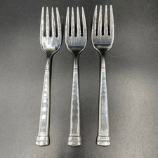 3 Oneida RHODES Achievement Stainless Flatware 18/8 Salad Forks