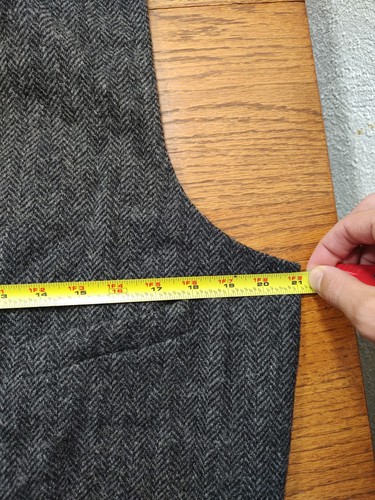 J Crew Vest Mens Large Gray Button Waistcoat Moon Wool Herringbone - Picture 7 of 10