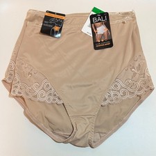 NWT 2-Pack Bali Firm Control Shaping Brief Panties X054 Nude/Beige Size Large
