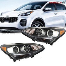 For Kia Sportage 2017-2019 Halogen Headlight w/LED DRL Assembly Left+Right 2WD