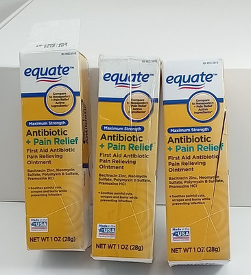 3x Equate Maximum Antibiotic & Pain Relief Ointment BB DATE 2026-2027-2028