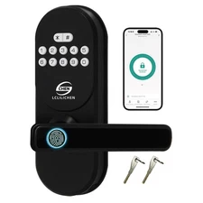 Smart Door Lock with Fingerprint and Keypad, Keyless Entry Deadbolt with Handle,