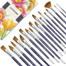 Sable Watercolor Brushes-18pcs Soft Sable Hair Paint Brush Set- Round Tip, Fl...