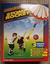 Vintage 1998 Super Stomp Rocket Toy Blast Pad Hose Rockets Parachute READ DESC