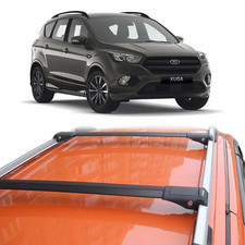 Ford Kuga 2013-2022 For Roof Rack Cross Bars Black Raised Roof Rails 2x