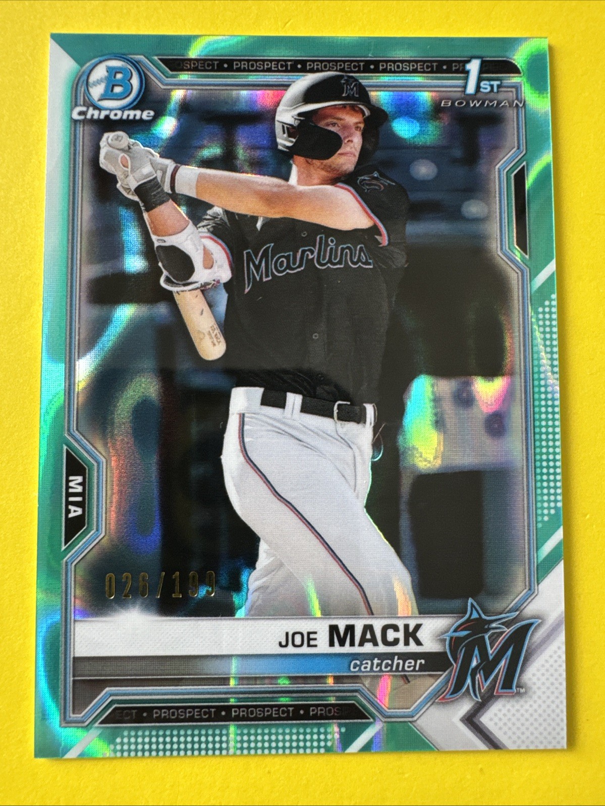 2021 Bowman Draft Chrome Joe Mack 1st Bowman Aqua Lava /199 #BDC-159