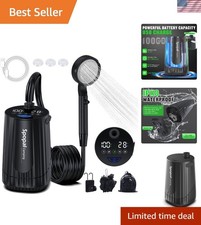 Rechargeable Outdoor Shower - 180 Minutes Run-Time, 5 Adjustable Water Speeds