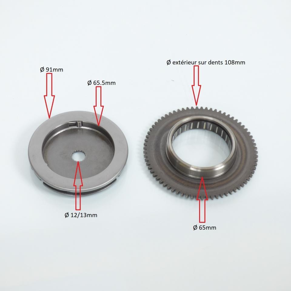 Roue libre de démarreur Teknix pour scooter CPI 50 Hussar
