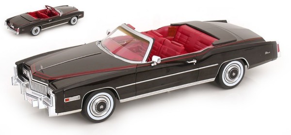 Modellauto Statisch Cadillac Eldorado Cabrio 1976 Schwarz Massstab 1/18-image