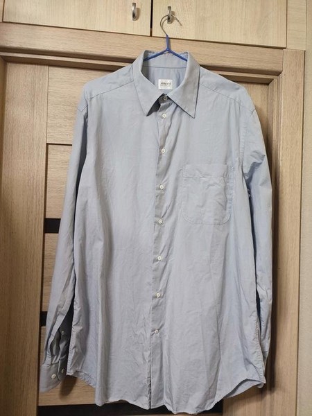 Men Giorgio Armani Shirt Blue Polyester 40 /L / 48