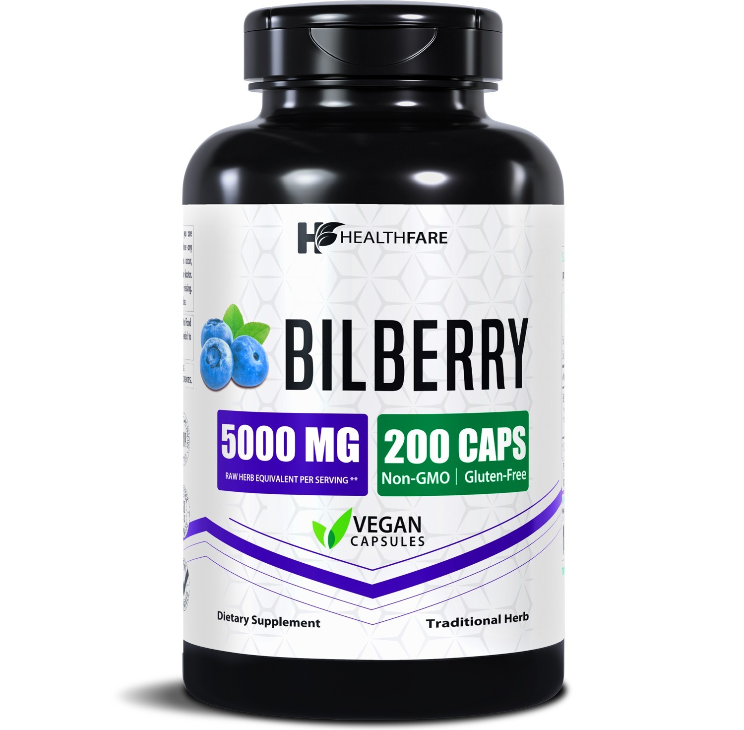 Bilberry Extract Capsules 5000mg | 200 Count | Supports Eye Health