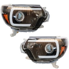 Black For 2012-2015 Toyota Tacoma Led Strip Bar Projector Headlights Leftright Black For 2012-2015 Toyota Tacoma Led Strip Bar Projector Headlights Leftright