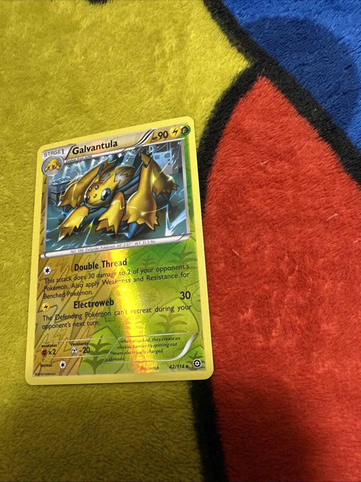Pokemon Steam Siege Reverse Holo Galvantula 42/114 NM